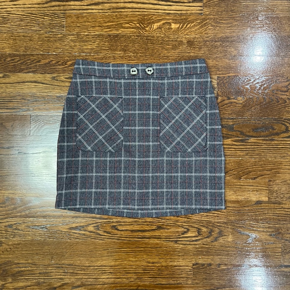 Plaid Mini Skirt with Pockets
